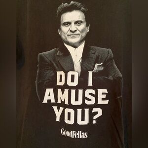 Vintage Goodfellas Gangster Movie Do I Amuse You Joe Pesci Tee Black XL